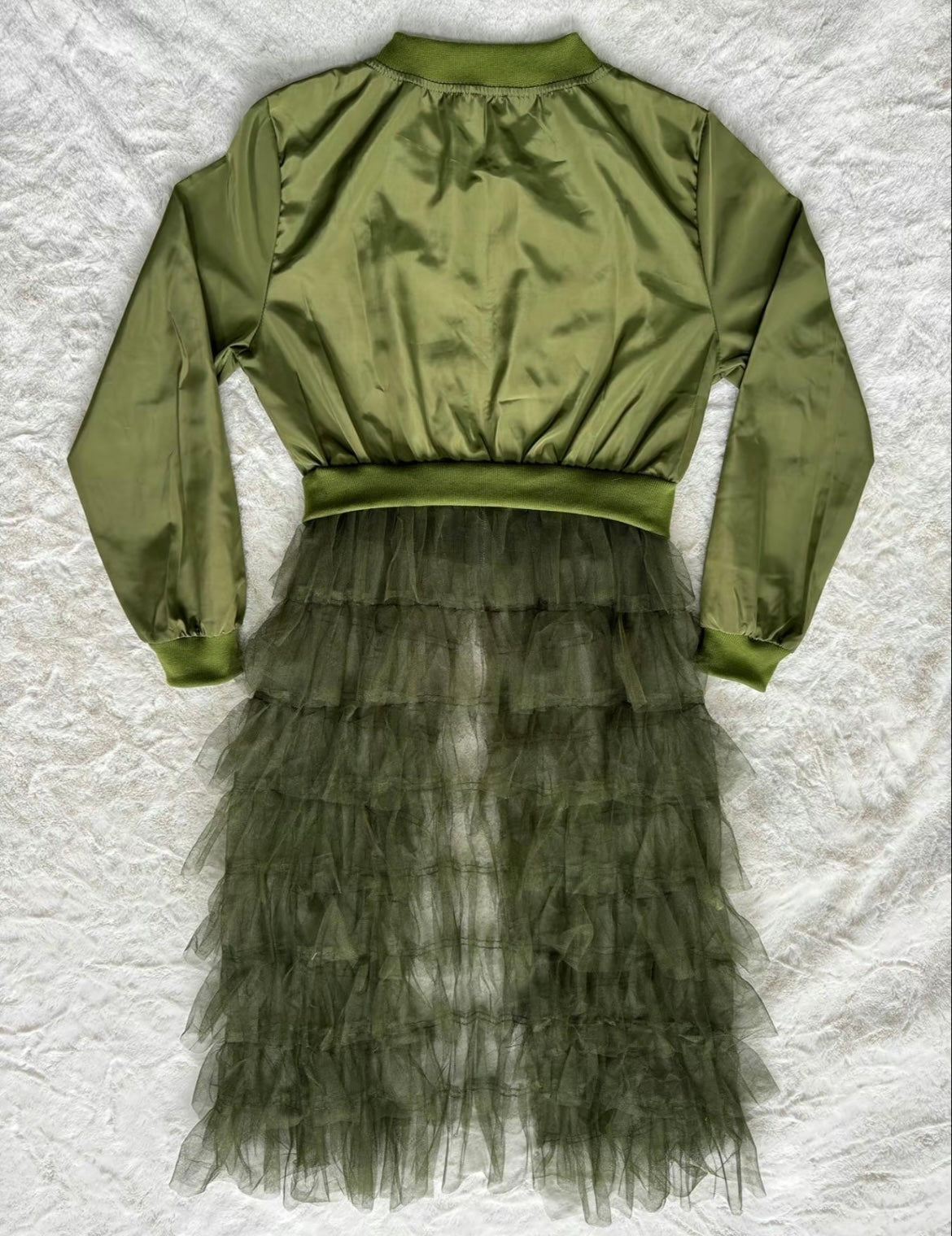 Woman’s mesh ruffled coat