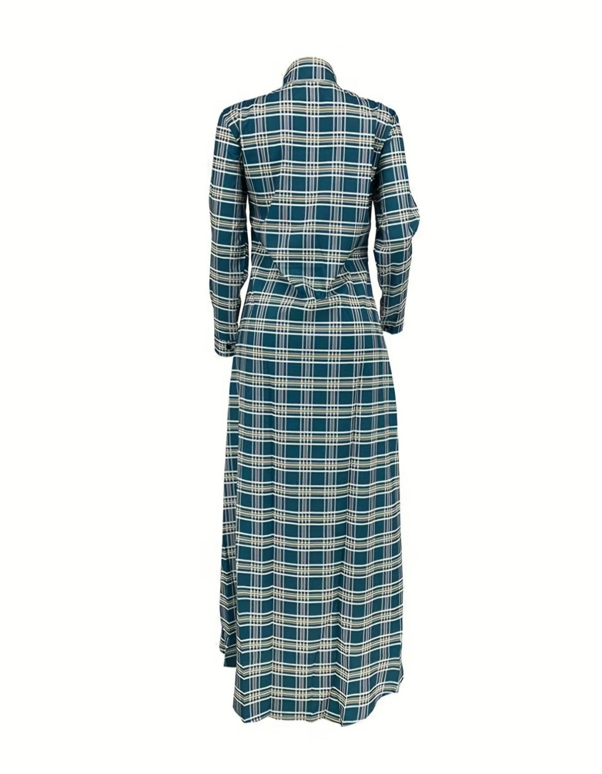 Plaid long sleeve dress / Cardigan