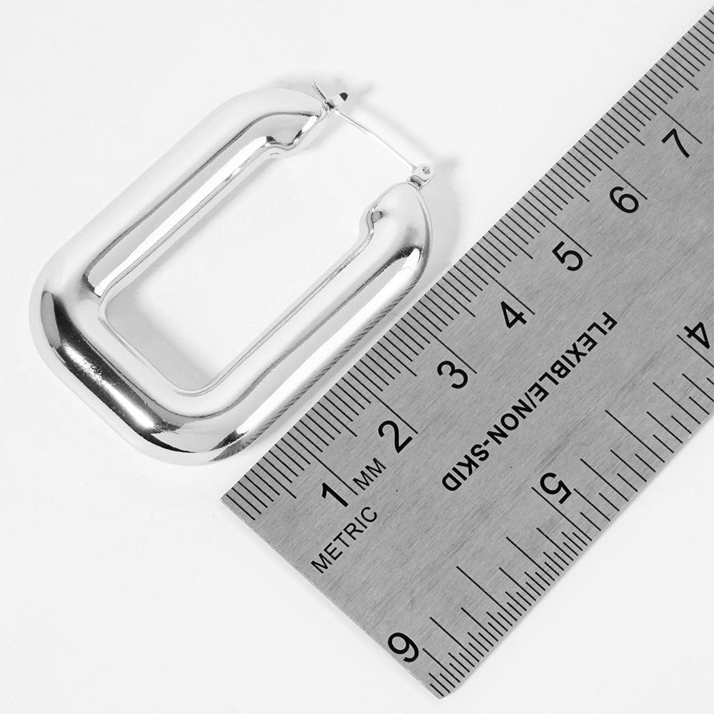 Luxe White Gold-Dipped Bold Hoop Earrings