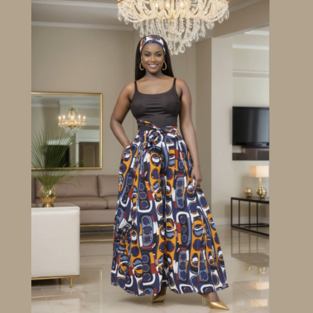 Ankara Palazzo Pants with Big Side Pockets✨