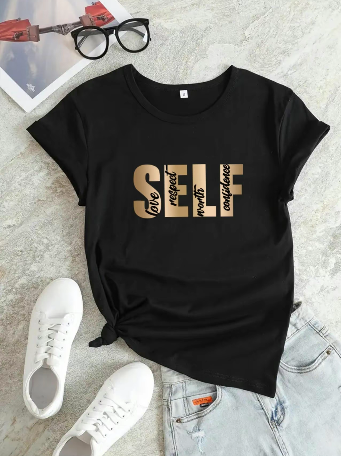 Black self love t shirt