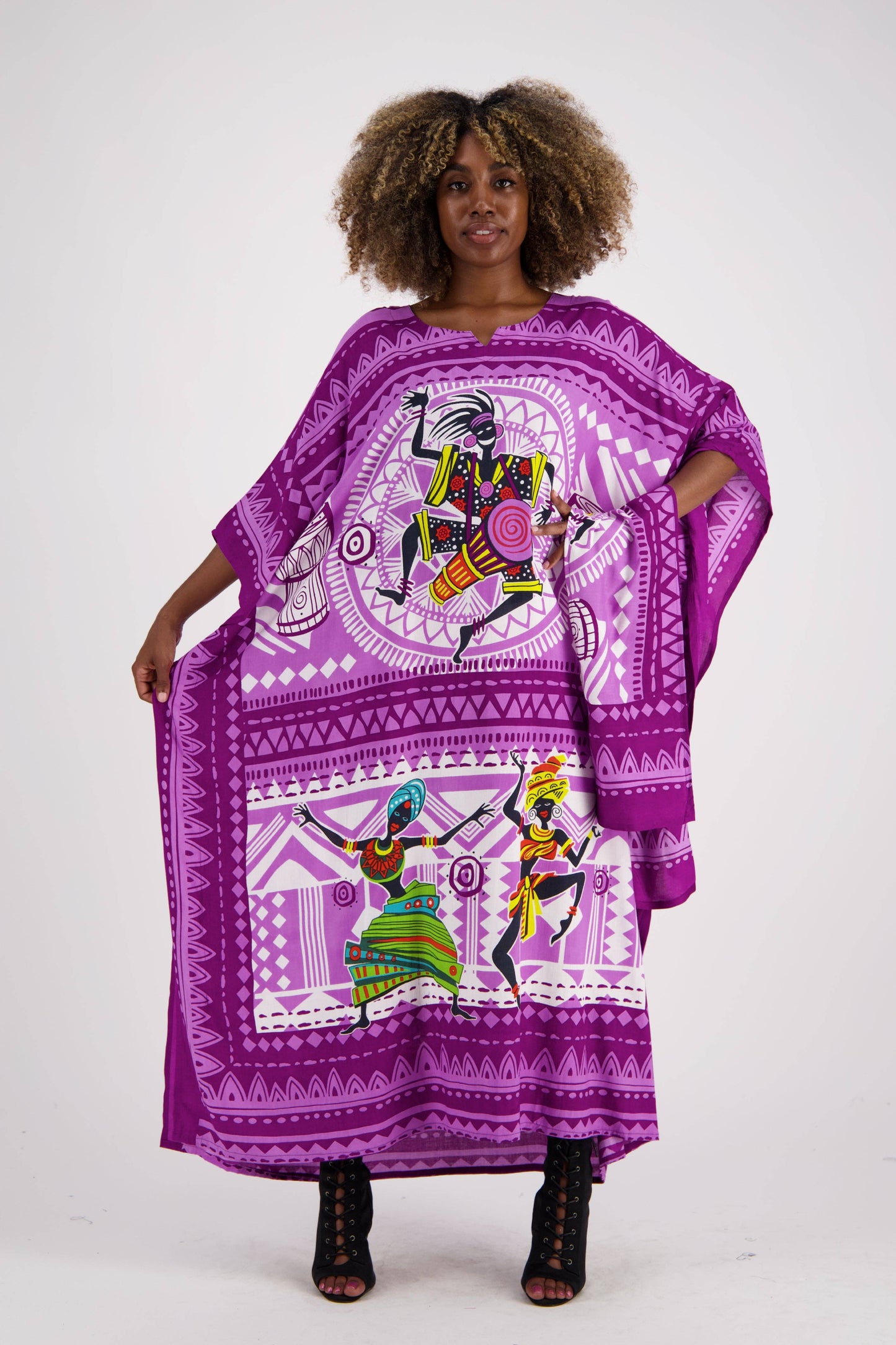 Tribal Print Kaftan KAF-1044: Assorted / One Size Fits Most