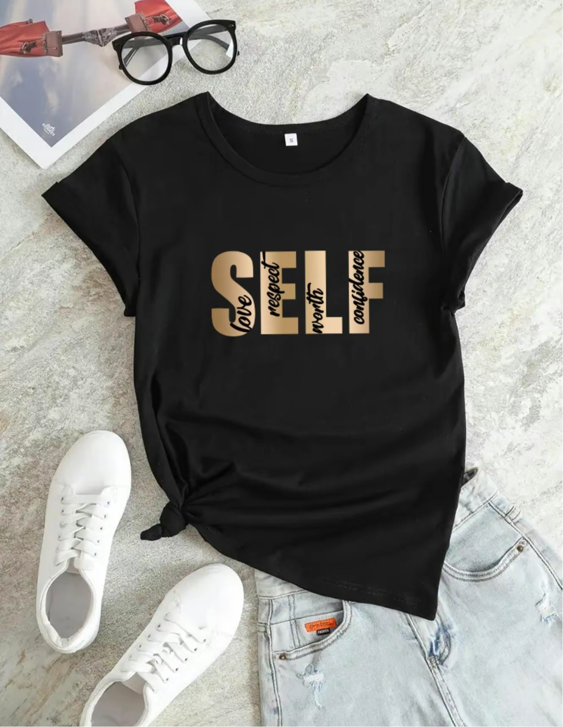 Black self love t shirt