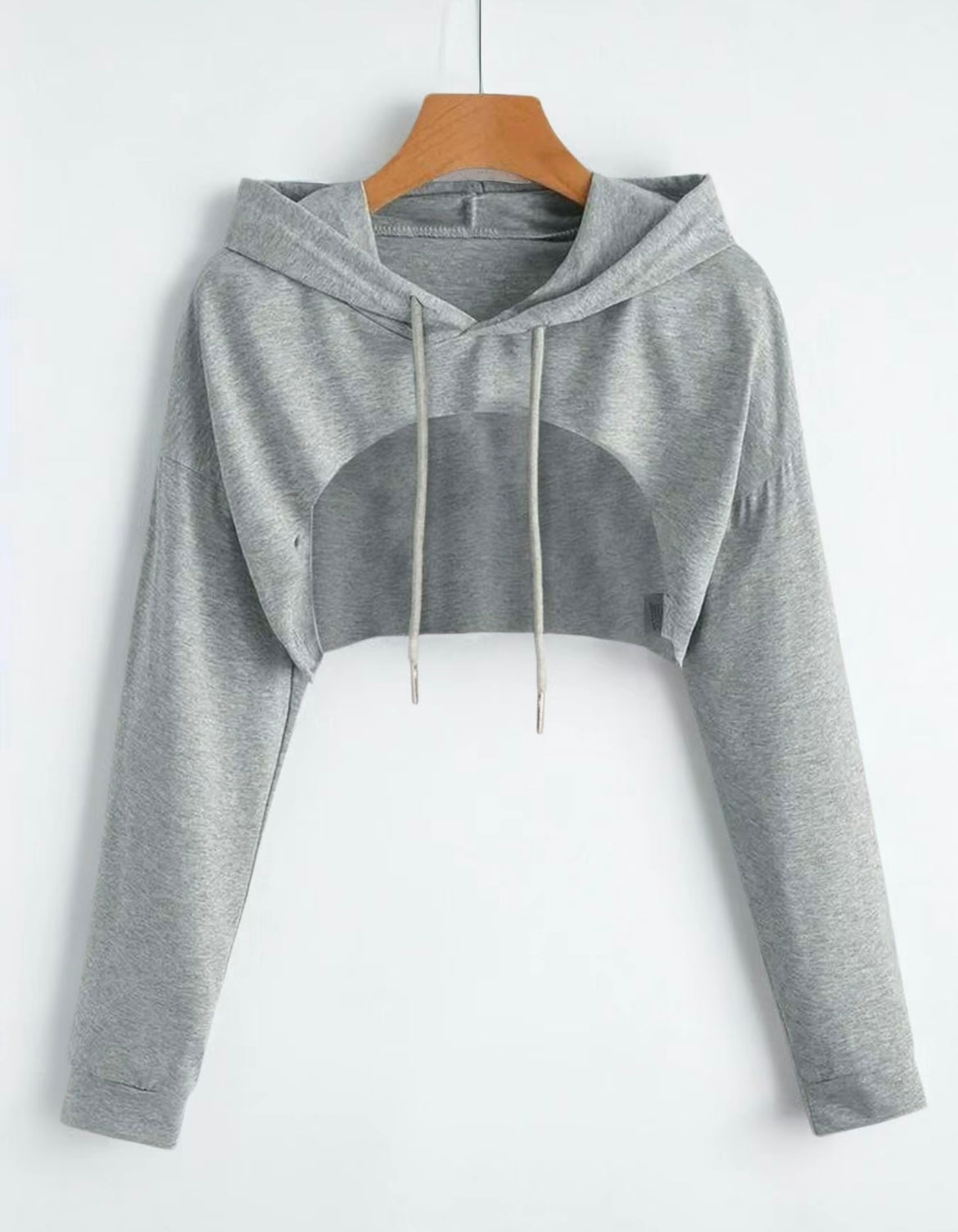 Grey drawstring hi/ low hoody