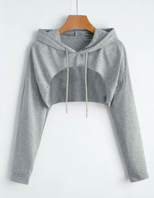 Grey drawstring hi/ low hoody
