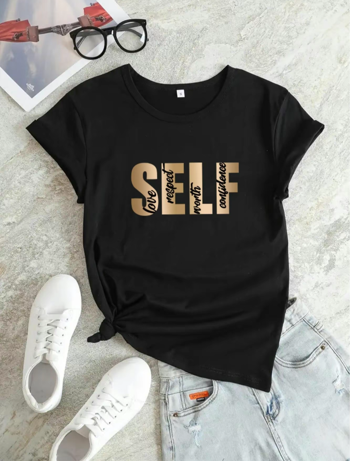 Black self love t shirt