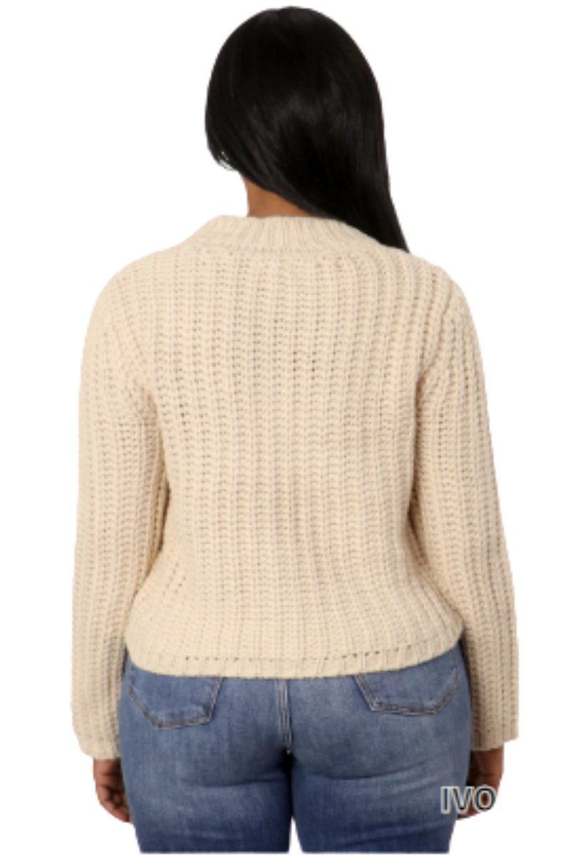 Cable Knit Long Sleeve Cardigan with Gold Buttons – Women’s Classic Knit Sweater