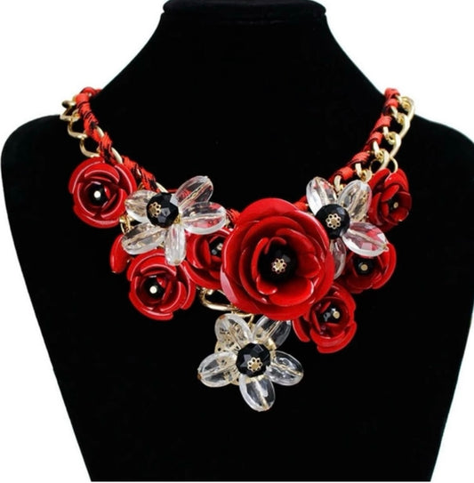 Red rose necklace