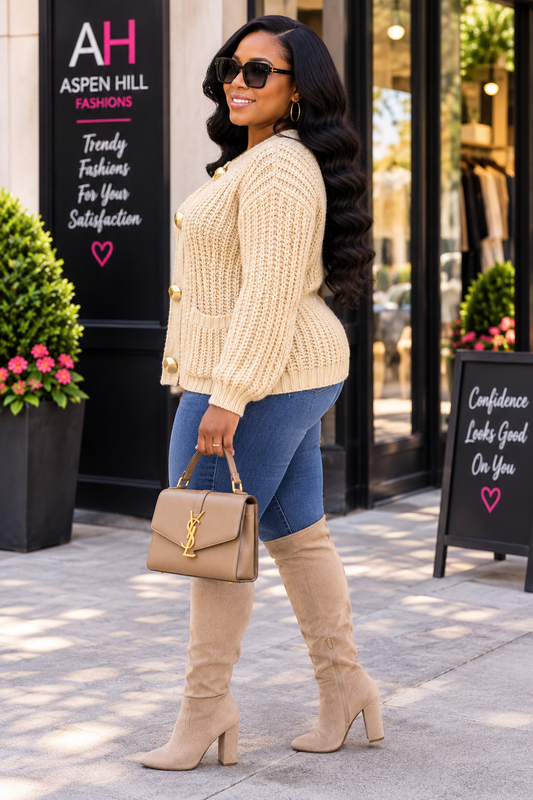 Cable Knit Cardigan for Women