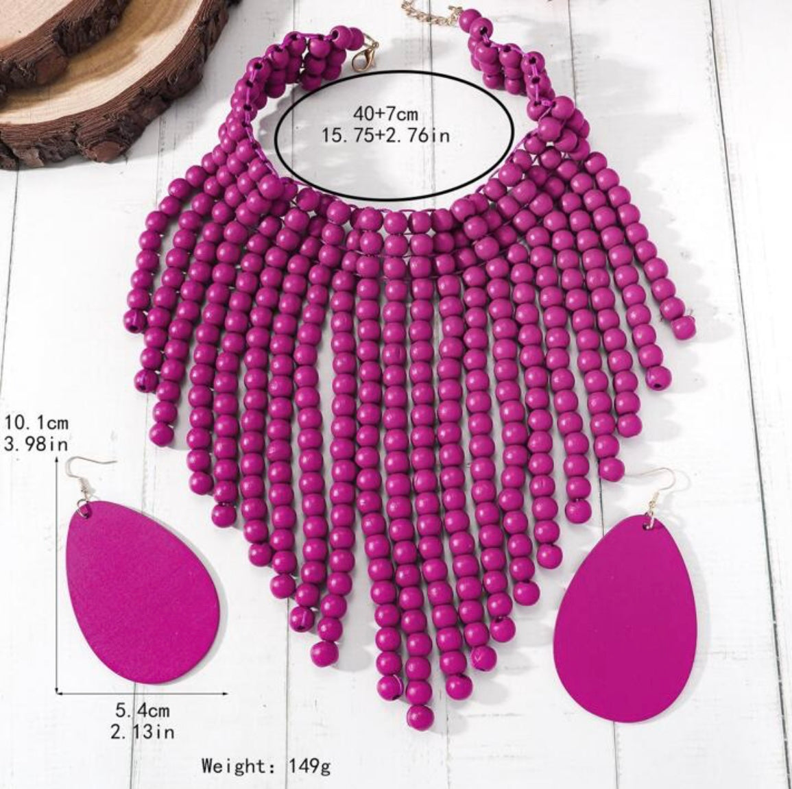 The Purple beaded bib necklace