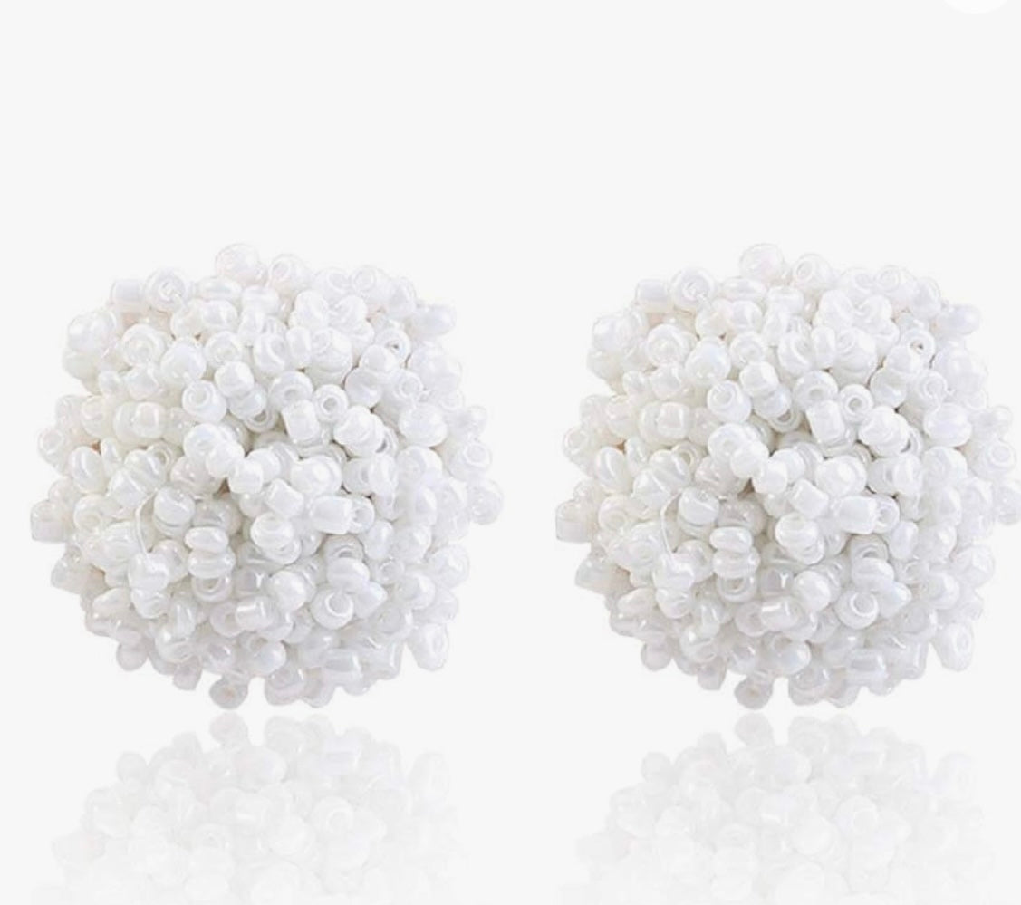 White studded earrings