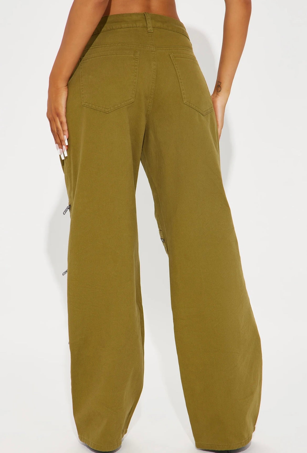 Zippered Wide Leg Pant