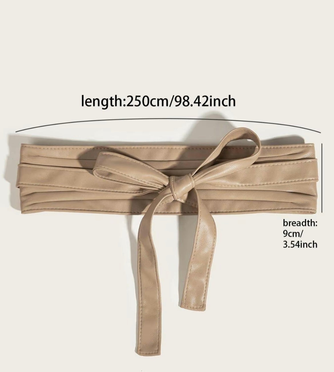 Beige wide design belt