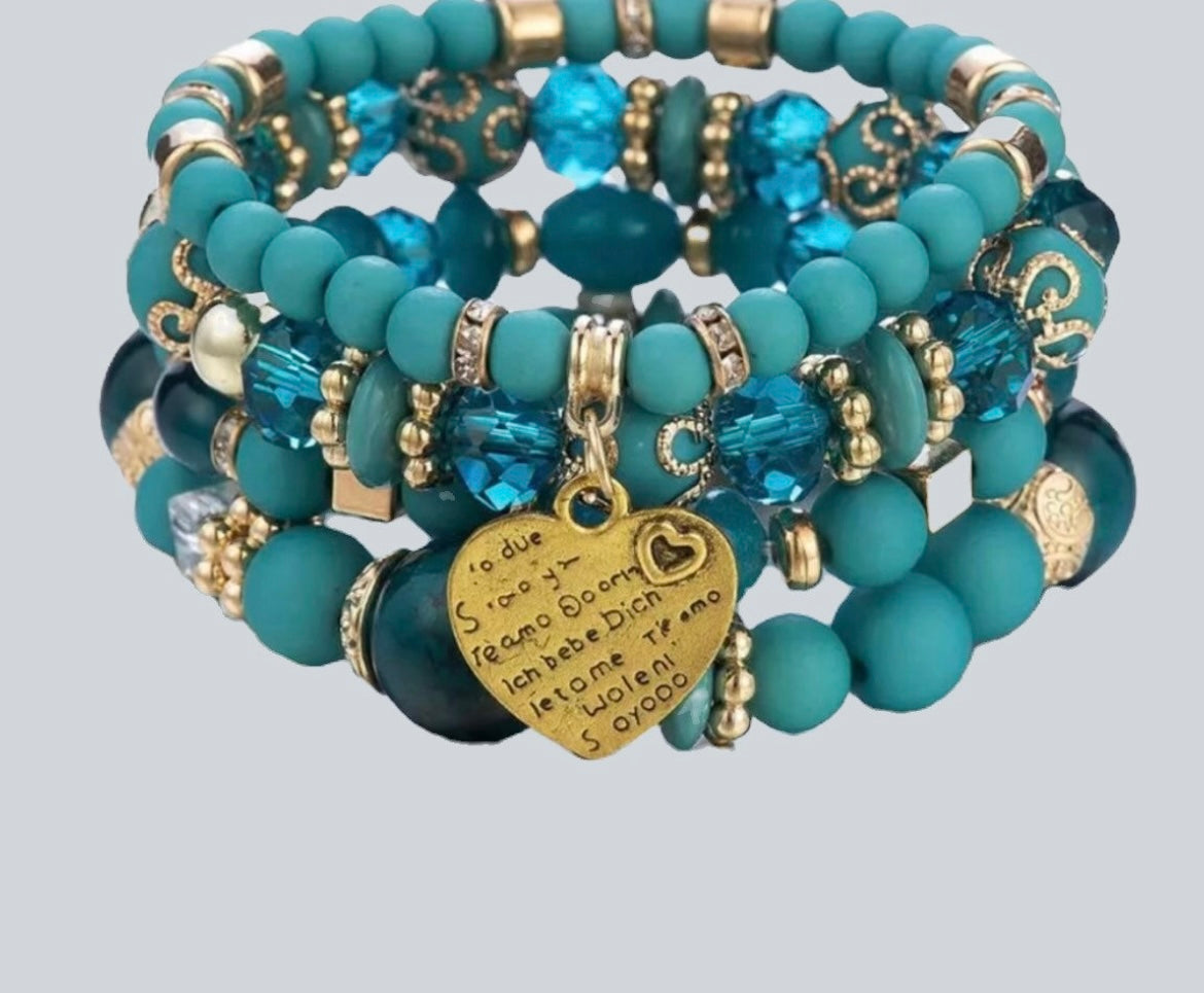 The Turquoise love bracelet stack