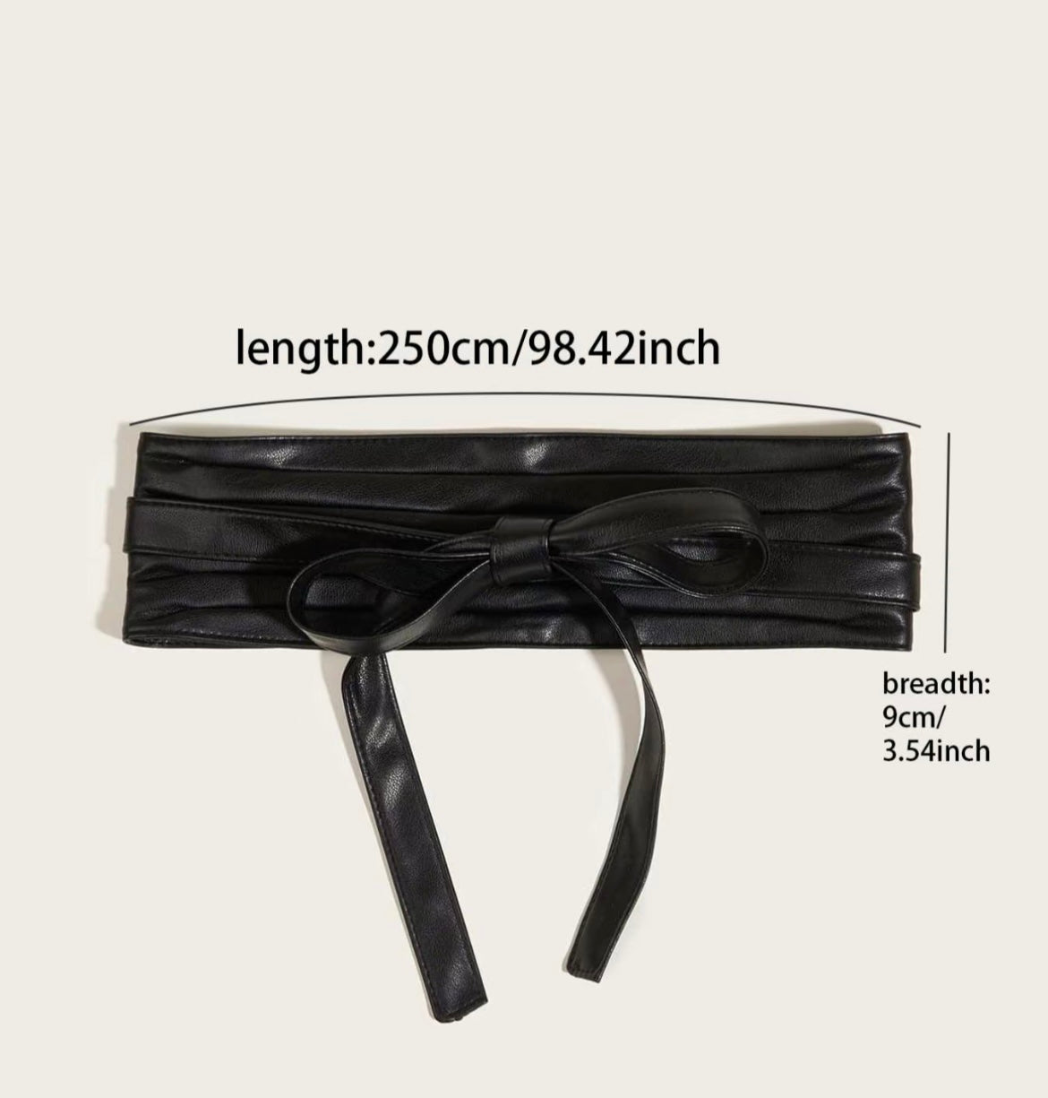 Black wide design belt