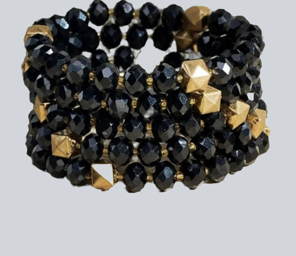 The Black love bracelet stack