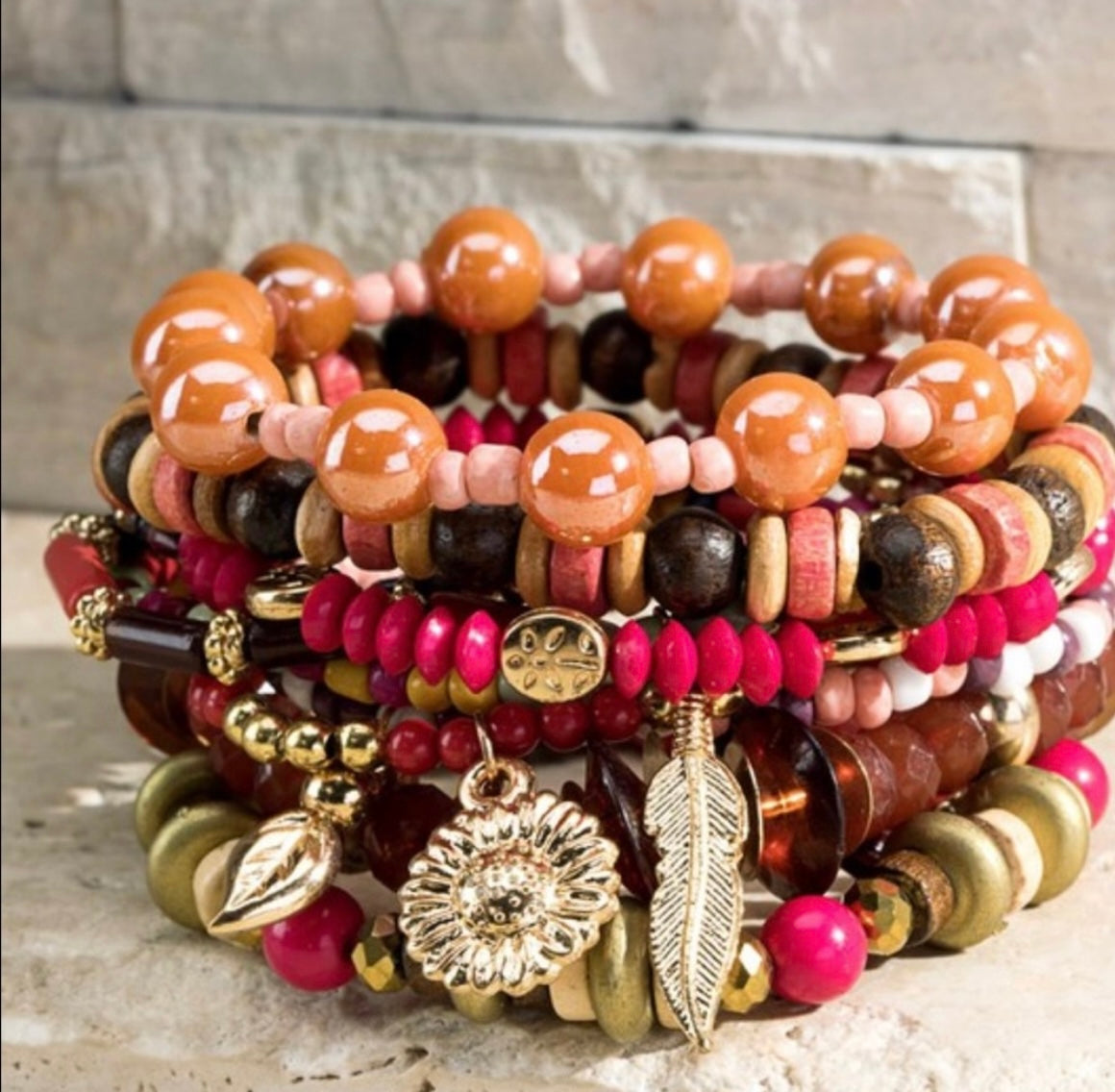 The Flamingo bracelet stack