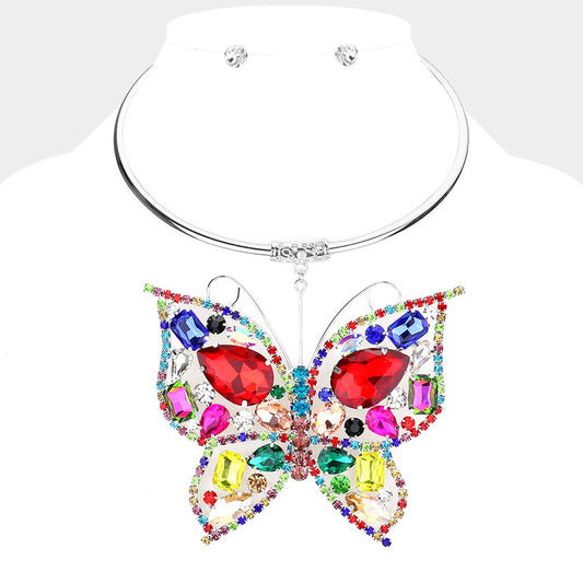 Multi butterfly necklace set