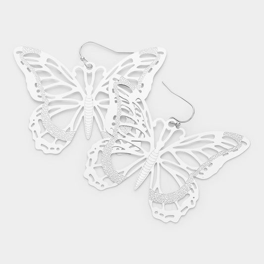 Silver butterfly earrings