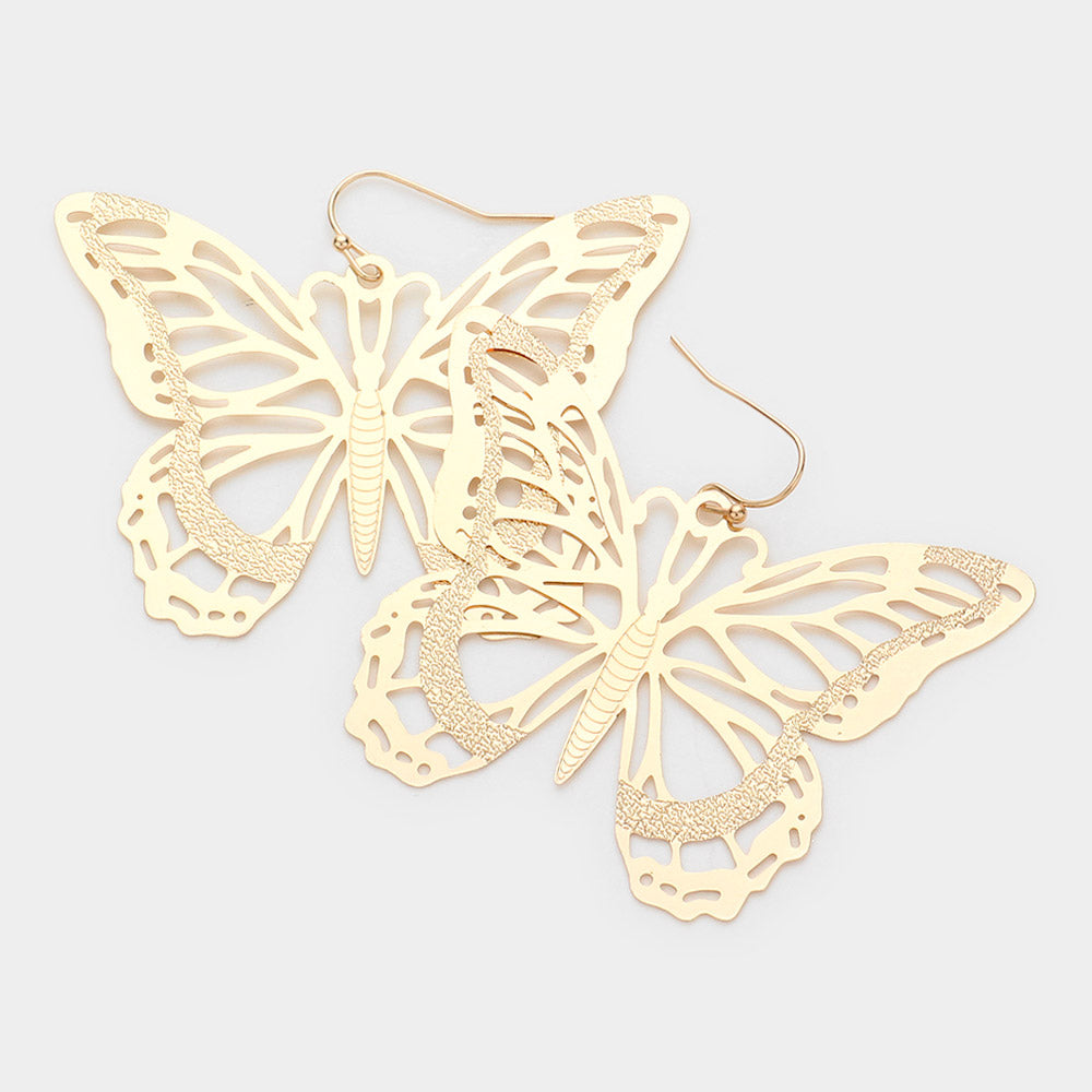 Gold butterfly earrings