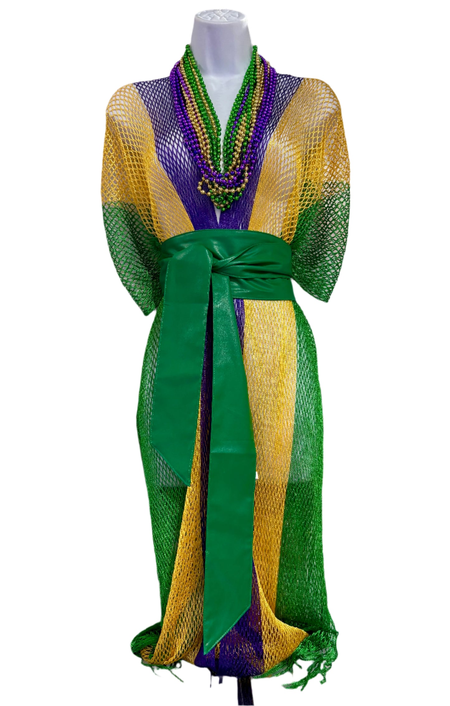 ✨ Two-Toned Lurex Kimono Poncho – Turquoise Fringe ✨