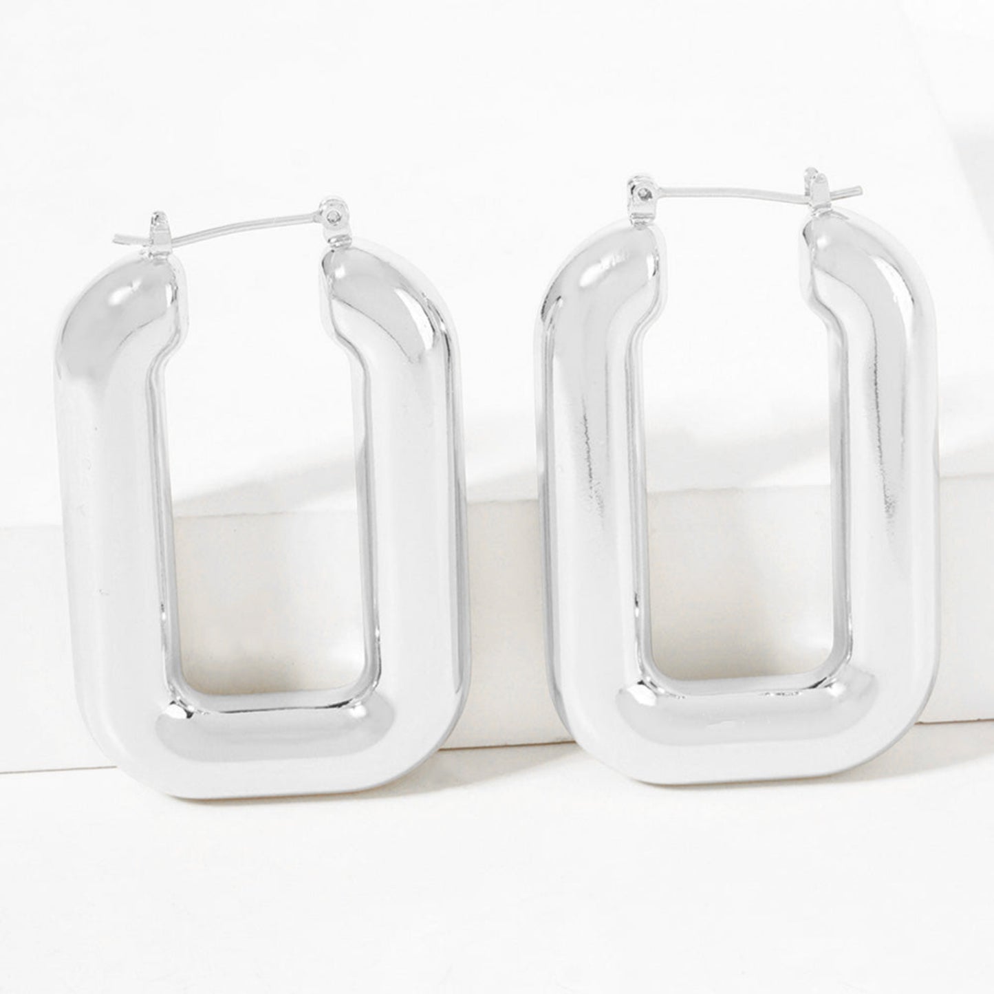 Luxe White Gold-Dipped Bold Hoop Earrings