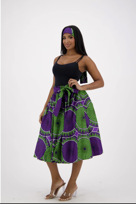 Bold Moves Ankara Midi Skirt Set – Versatile. Vibrant. Unapologetically You.