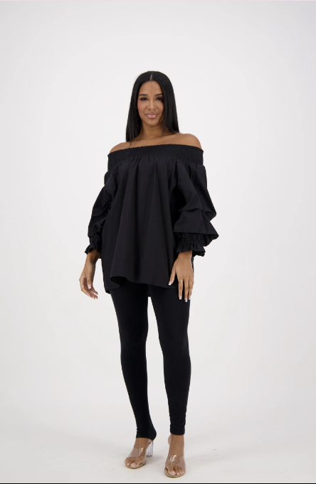 Flirty & Free Off-Shoulder Ruffle Blouse – One Size (S–2XL), 100% Cotton