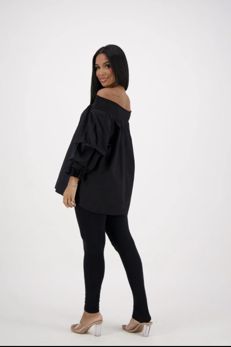 Flirty & Free Off-Shoulder Ruffle Blouse – One Size (S–2XL), 100% Cotton