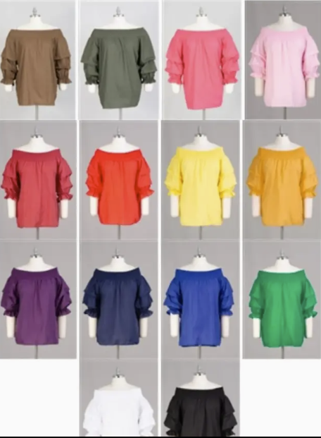 Flirty & Free Off-Shoulder Ruffle Blouse – One Size (S–2XL), 100% Cotton