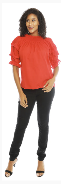 Flirty & Free Off-Shoulder Ruffle Blouse – One Size (S–2XL), 100% Cotton