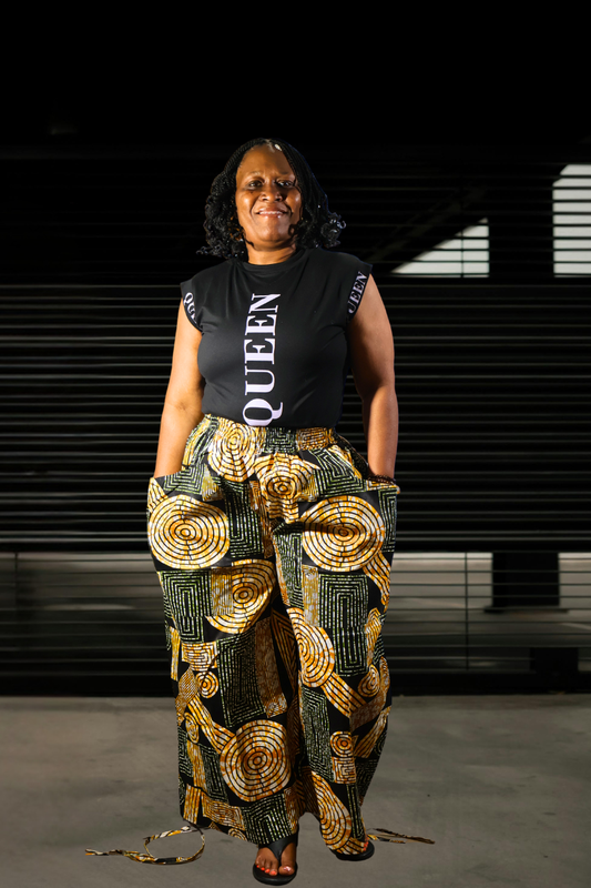 Bold Geo Print Wide-Leg Palazzo Pants Plus Size | High-Waist Statement Lounge Pants for Women