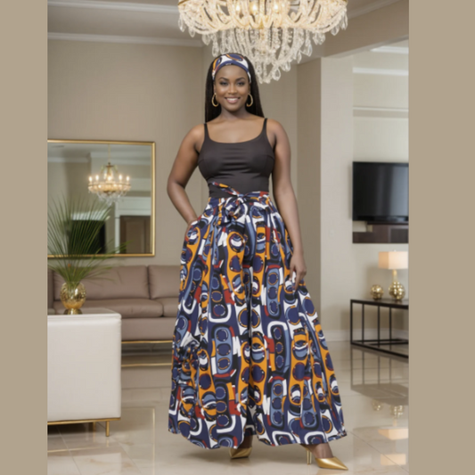 Ankara Palazzo Pants with Big Side Pockets✨