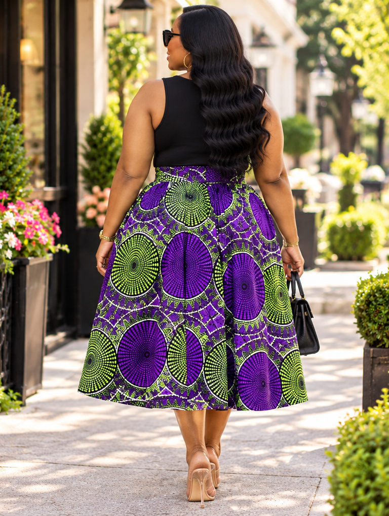 Bold Moves Ankara Midi Skirt Set – Versatile. Vibrant. Unapologetically You.